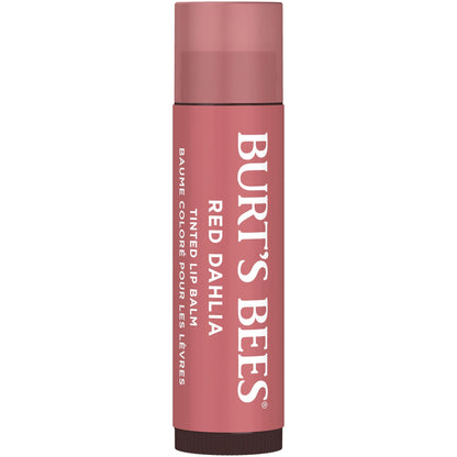 Burt's Bees Easter Basket Stuffers, Lip Tint Balm with Long Lasting 2 in 1 Duo Tinted Balm Formula, Color Infused with Hydrating Shea Butter for a Natural Looking Buildable Finish, Red Dahlia (2-Pack)