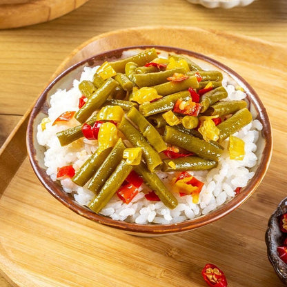 Pickled pepper cowpea (48g*5 packages) cowpea mustard 240g (8.4oz.) Sour beans with salted vegetables