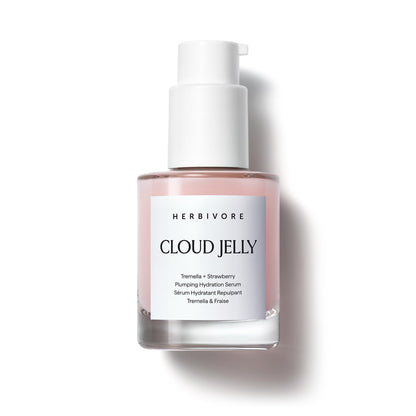 HERBIVORE Cloud Jelly Plumping Hydration Serum | Tremella Mushroom + Strawberry Extract, Lightweight, Deep Hydration for All Skin Types | Vegan, Plant-Based + Cruelty-Free, 30 mL / 1 oz