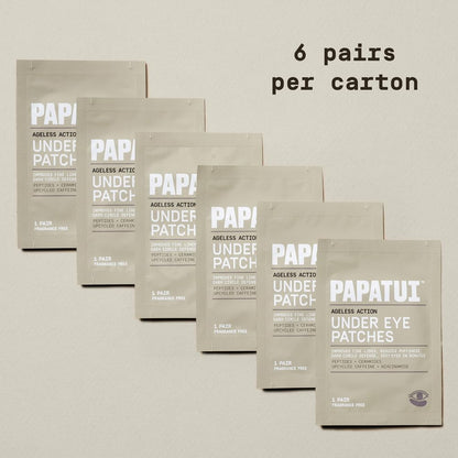 PAPATUI by Dwayne Johnson Fast-Acting Under Eye Patches for Men | Ageless Action to Reduce Puffiness, Dark Circles and Fine Lines | Made with Niacinamide, Hyaluronic Acid, Caffeine | 6ct