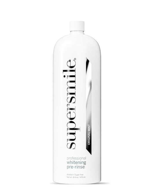 Supersmile Whitening Pre-Rinse - Clinically Formulated Pre-Brush Dental Mouthwash, Cleans and Whitens Teeth in Hard-to-Reach Places - Fresh Breath - Anti-Germicidal - Alcohol-Free (16 Fl Oz)