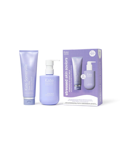 Kate Somerville Stressed Skin Saviors Goat Milk Set – Full Sized Face and Body Skincare Set with Goat Milk Cleanser & Goat Milk Body Lotion