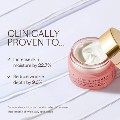 MZ SKIN Soothe & Smooth Hyaluronic Brightening Eye Complex 0.47 fl oz | Luxury Anti-Aging Eye Cream with Hyaluronic Acid, Tri-Peptides & Albizia Bark | Dark Circles, Fine Lines & Puffiness