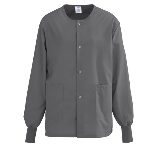 Medline 849NCCXXXL AngelStat Unisex Snap-Front Warm-Up Scrub Jacket, Charcoal, 3X-Large