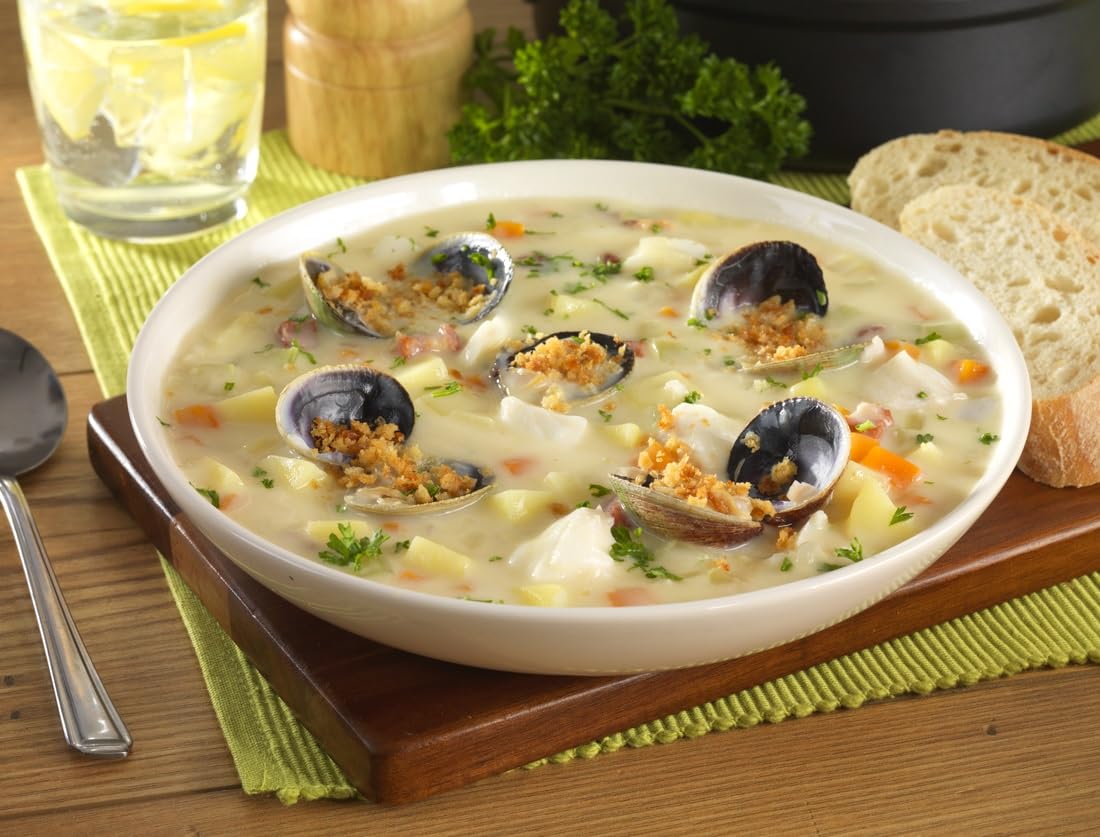 Knorr Professional Soup du Jour New England Clam Chowder Soup Mix No added MSG, 0g Trans Fat per Serving, Just Add Water, 27 oz, Pack of 4