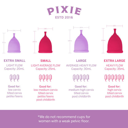 Pixie Menstrual Cups with Sterilizer - The Most Comfortable Soft Reusable Period Cup - Kills 99.9% of Germs with Clean Steam - Wash Your Cup in 3 Minutes! - Compact Sanitizer Kit for Feminine Care
