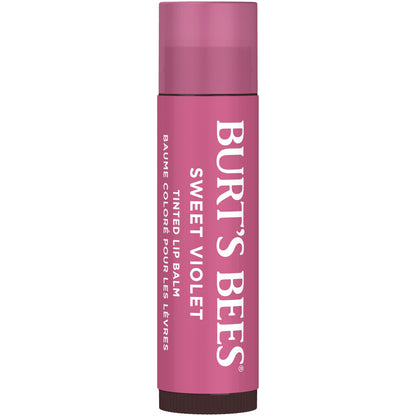 Burt's Bees Easter Basket Stuffers, Lip Tint Balm with Long Lasting 2 in 1 Duo Tinted Balm , Color Infused with Hydrating Shea Butter for a Natural Looking Buildable Finish, Sweet Violet (2-Pack)