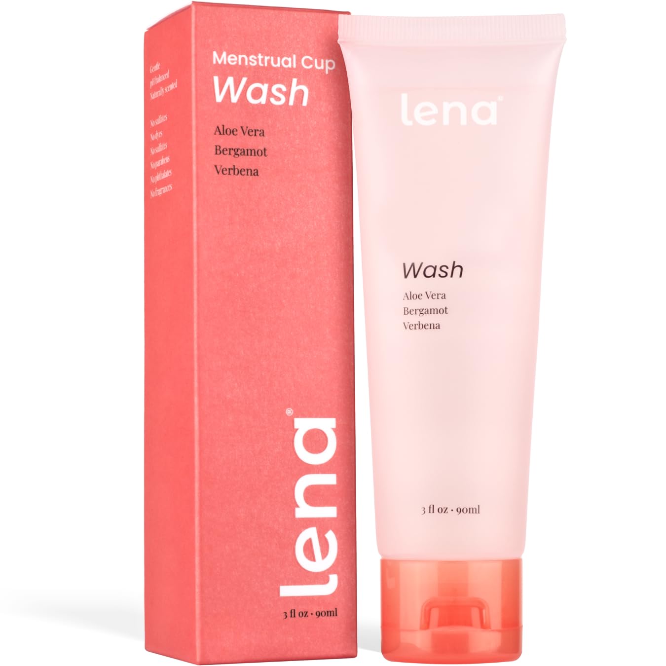 Lena Menstrual Cup Wash – Gentle, pH-Balanced Plant-Based Cleanser for Reusable Cups & Discs – Naturally Scented, TSA-Approved 90ml / 3oz