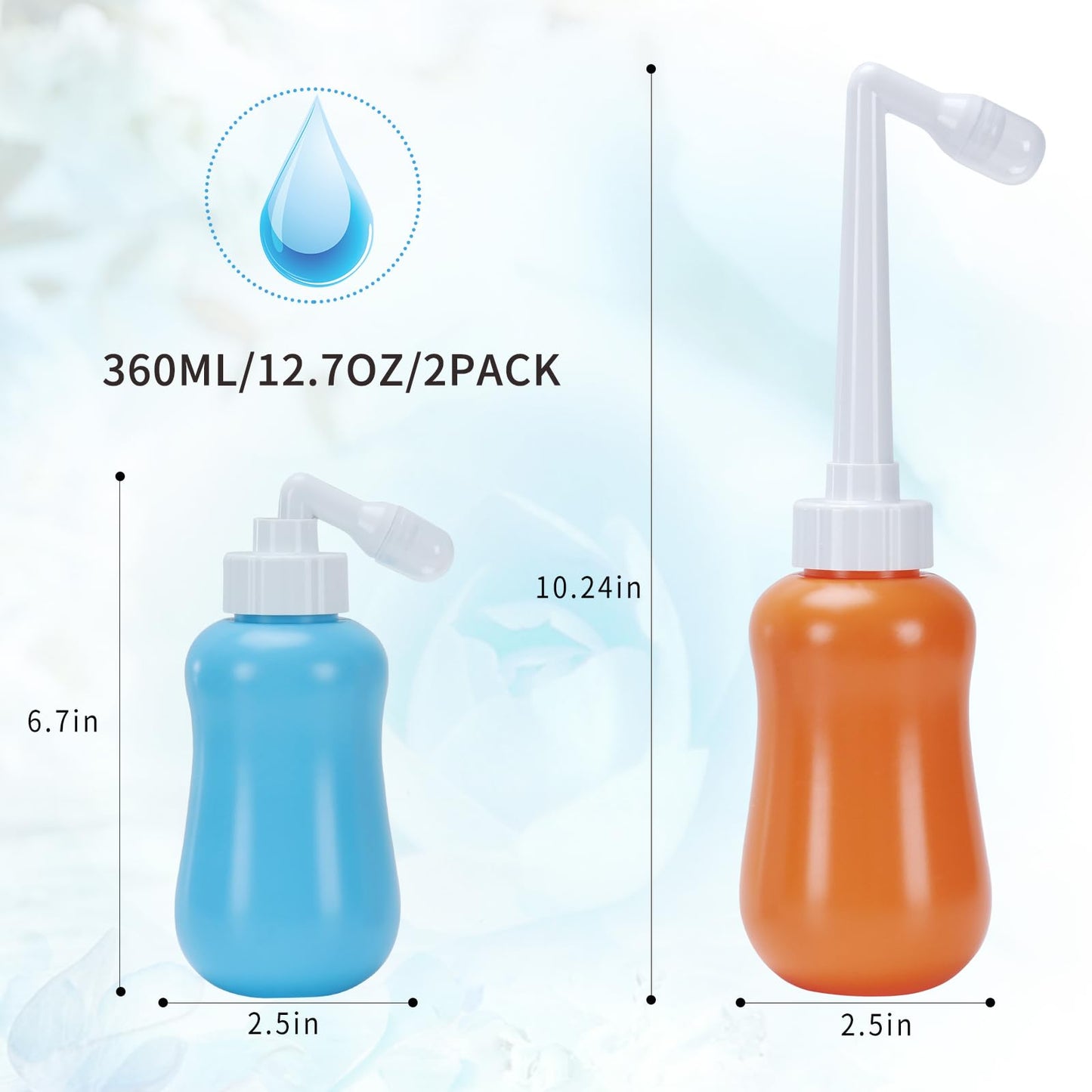 2 Pack Peri Bottle for Postpartum Care, Perineal Recovery and Cleansing After Birth, Personal Hygiene Bidet, 12.7OZ