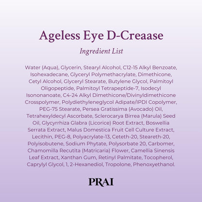 PRAI Beauty Ageless Eye D-Crease, Anti-Aging Eye Cream for Instantly Ageless-Looking Eyes, Under Eye Cream