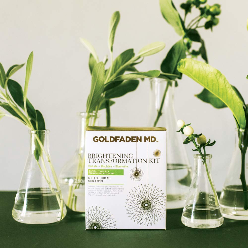 GOLDFADEN MD Brightening Transformation Kit | Advanced Skin Care Regime For Face | Includes Doctors Scrub Microdermabrasion Exfoliator, Pure Start Cleanser & Bright Eyes Eye Cream | 3 Pc Set