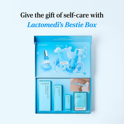 LACTOMEDI Bestie Box Intimate Care Kit – pH Balanced Feminine Hygiene Set with Intimate Care Gel, Foaming Wash, Deodorant Spray & Feminine Wipes for Daily Freshness