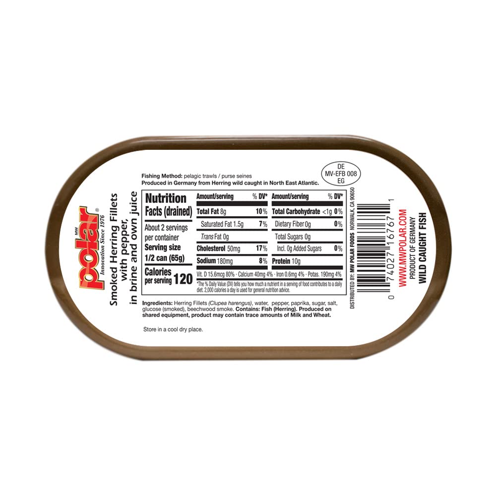MW Polar Peppered Smoked Herring, 7.05 Ounce (Pack of 12)