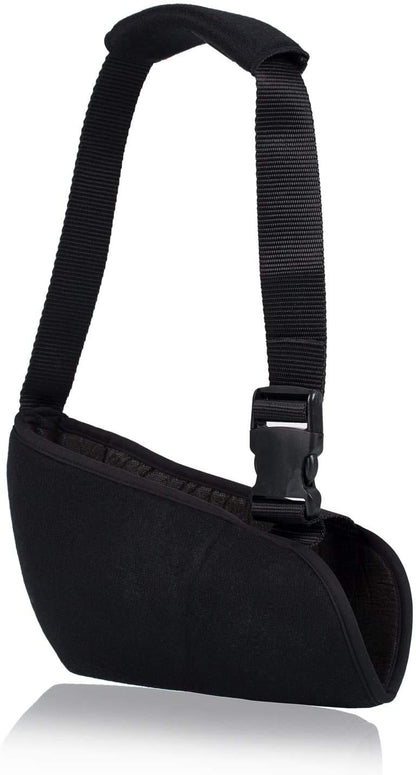 Soles Pediatric Arm Sling with Padded Shoulder Strap, Black, Small