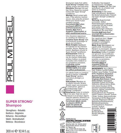 Paul Mitchell Super Strong Shampoo, Strengthens + Rebuilds, For Damaged Hair