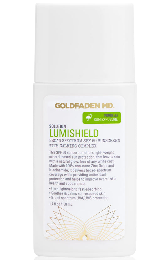 Goldfaden MD LumiShield SPF 50 Mineral Sunscreen - Zinc Oxide, Niacinamide & Vitamin C, Hydrating, No White Cast, 1.7 oz