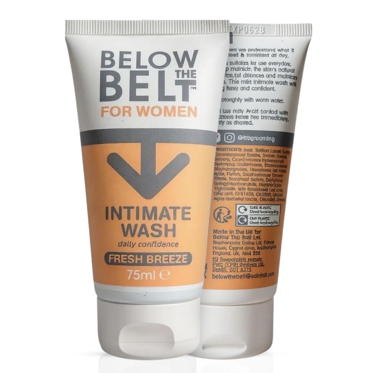 Below The Belt Female Intimate Wash, Soap-Free Feminine Wash, Daily pH-Balanced Cleanser with Fresh Breeze Scent - 75ml