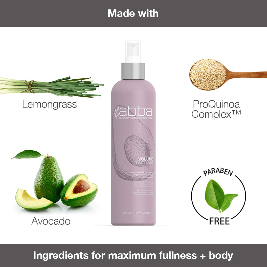 ABBA Volume Root Spray, Avocado Oil & Lemongrass, 8 Fl Oz