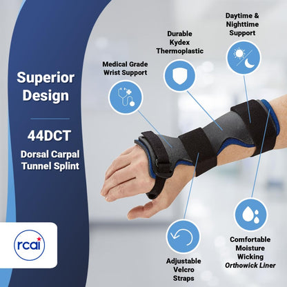 Wrist Brace for Carpal Tunnel Relief, Arthritis, Tendonitis, & Sprains | Lightweight, Adjustable, Moisture-wicking |for Men & Women | Medical Grade & Made in USA (Left, Medium)