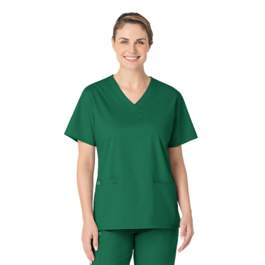 WonderWink Women's Plus-Size Wonderwork V-Neck Scrub Top, Hunter, 5X-Large