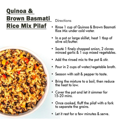 Pride Of India - PACK of 6 - Quinoa & Basmati Whole Grain Mix - Brown Rice Quinoa Supergrain, 1.5 Pound Jar