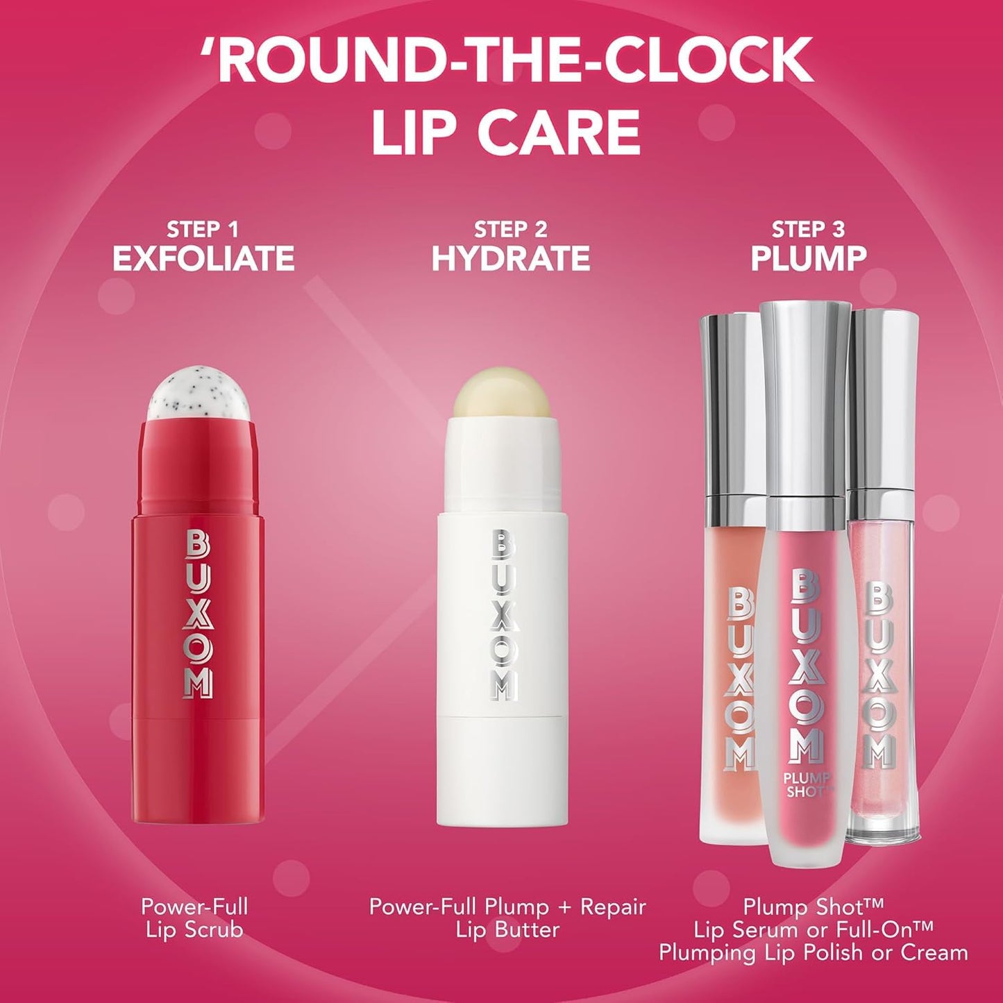 BUXOM Power-Full Lip Scrub, Gentle Sugar-Infused Lip Exfoliating Scrub Stick, Hydrating Lip Care with Vitamin E & Papaya Seed Oil, Cruelty-Free