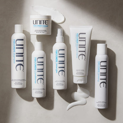 UNITE Hair – 7SECONDS Glossing Spray – Dry Anti-Humectant Shine Spray for Instant, Weightless Gloss & Humidity Control – UV & Thermal Protection – 6 Fl Oz