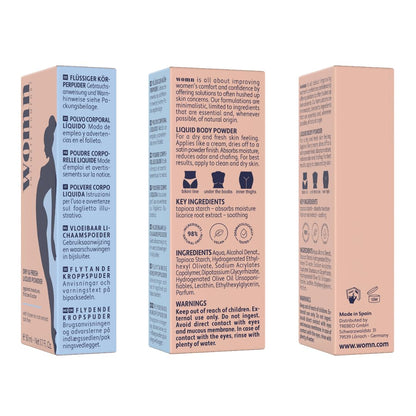 womn Intimate Comfort DRY & FRESH LIQUID POWDER – Talc-Free Anti-Chafe Cream for Under-Bust, Thighs & Groin. Natural Moisture & Friction Control, 1.7 Fl. Oz.