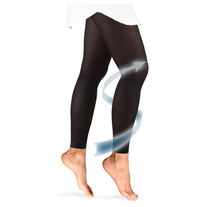 Truform Women's 20-30 mmHg Medical Compression Tights, Footless Opaque Shapewear Support Pantyhose, Large