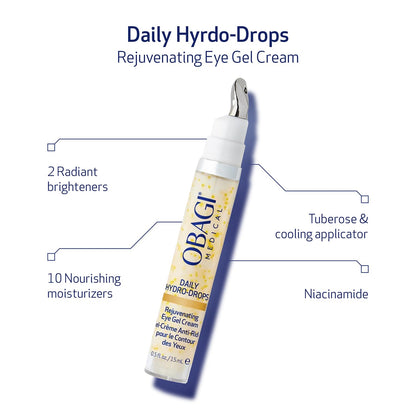 Obagi Daily Hydro-Drops Facial Serum & Rejuvenating Eye Gel Cream Set – 1oz Facial Serum Hydrates & Helps Soften the Appearance of Wrinkles & .5oz Eye Cream Instantly Brightens, Smooths, & Depuffs