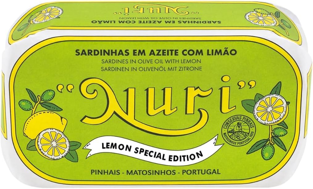 NURI Portuguese Sardines in Olive Oil and Lemon Special Edition - 4 Pack - 4.4 oz cans