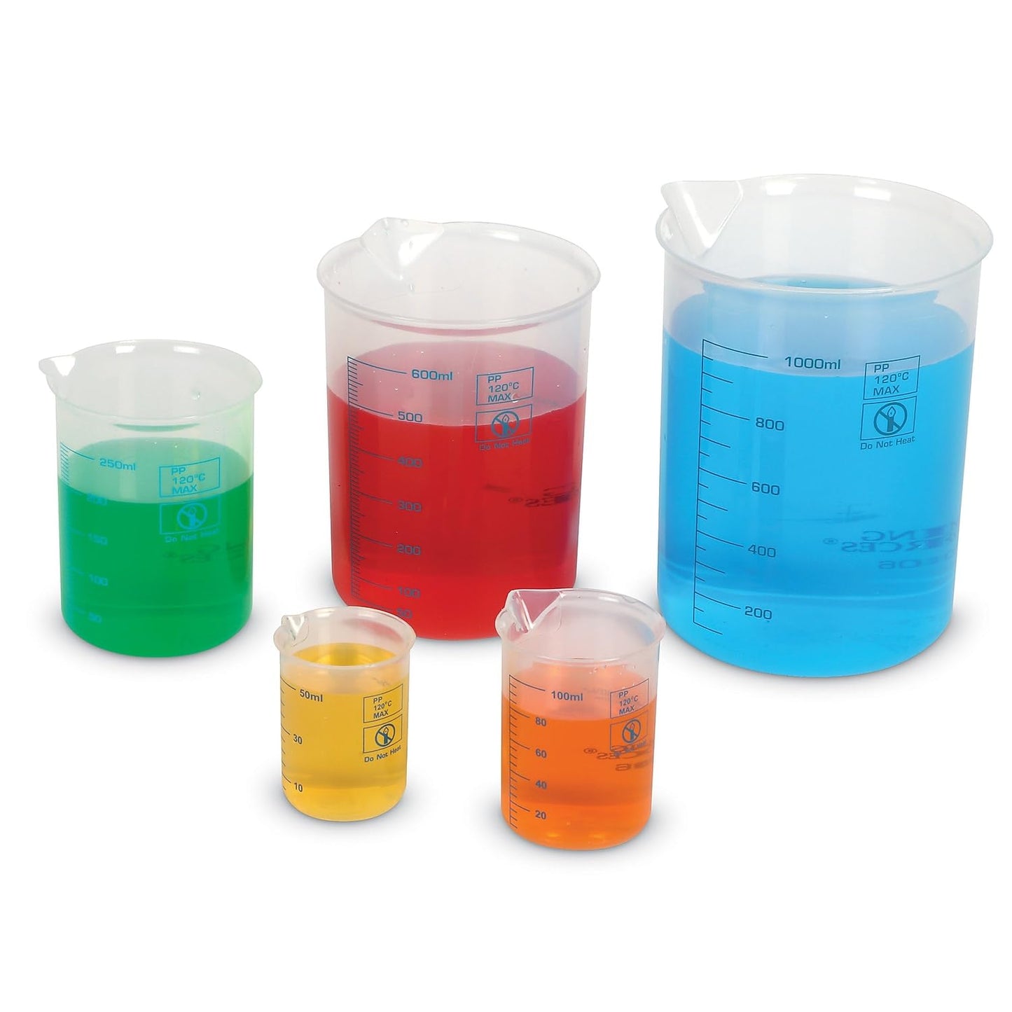 Learning Resources Graduated Beakers - Science Accessories, Liquid Measurement Concepts, Classroom Must Haves, Back to School, Set of 5, Ages 6+