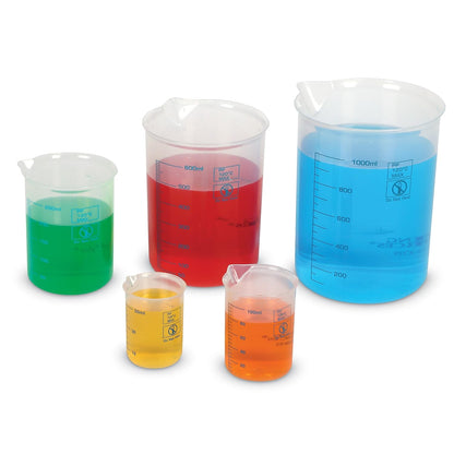 Learning Resources Graduated Beakers - Science Accessories, Liquid Measurement Concepts, Classroom Must Haves, Back to School, Set of 5, Ages 6+