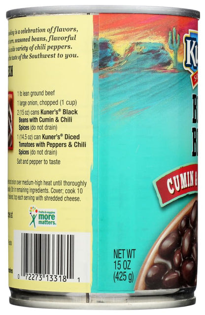 Kuner's Black Beans with Spices, 15-ounces (Pack of12)