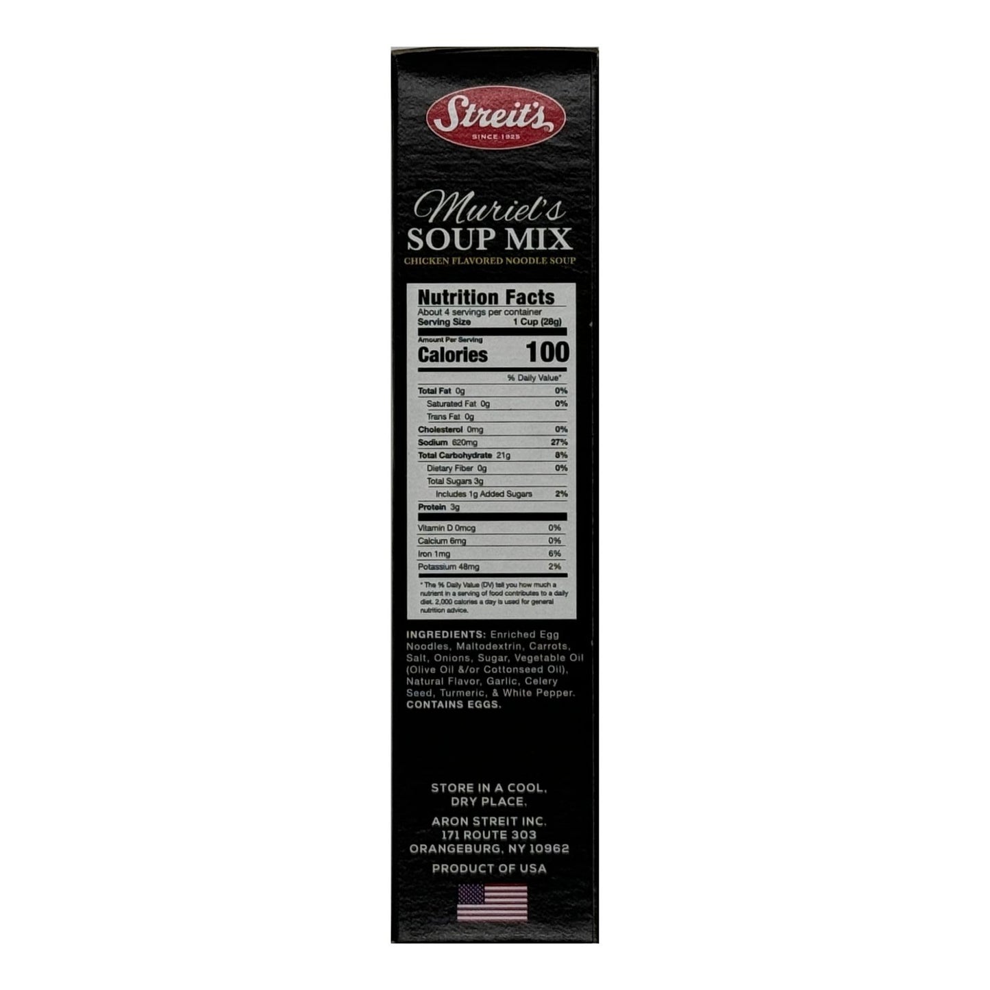 Streit's Chicken Noodle Soup - Muriel's Soup Mix, Kosher Certified, No MSG or Hydrogenated Oils, Just Add Water, Family Owned (4oz, Pack of 3)