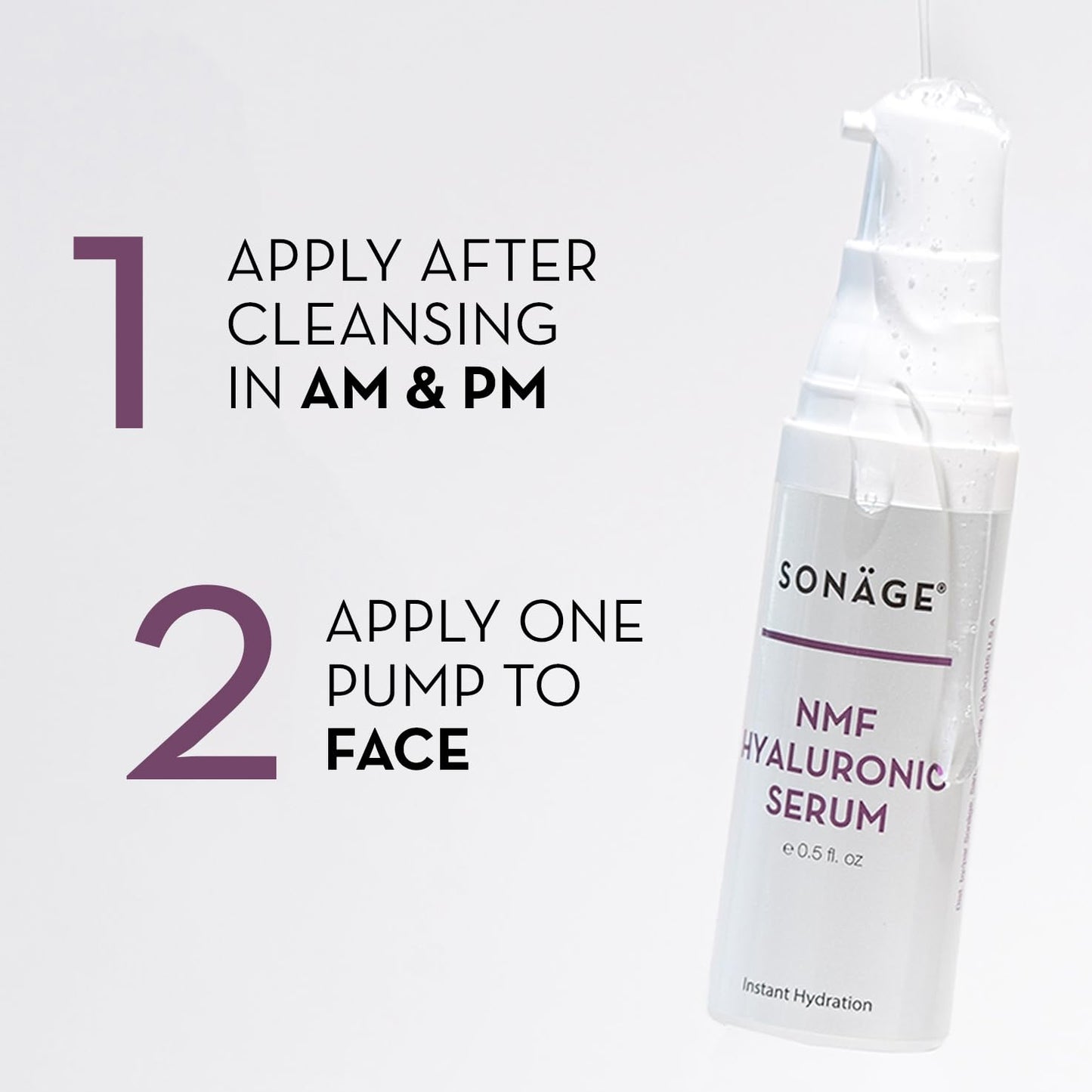 Sonage NMF Hyaluronic Acid Serum: Anti-Aging Face Plumping Serum | Ultra Hydrating for Dehydrated Skin