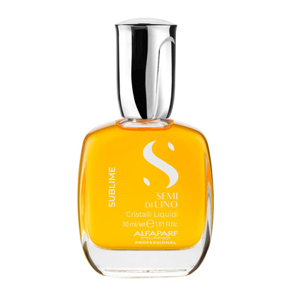 ALFAPARF MILANO Semi di Lino Cristalli Liquidi Hair Oil with Heat Protection - Superior Smoothing and Finishing Hair Serum - Anti Frizz - Brilliant Shine - Vitamin E for Frizzy Hair