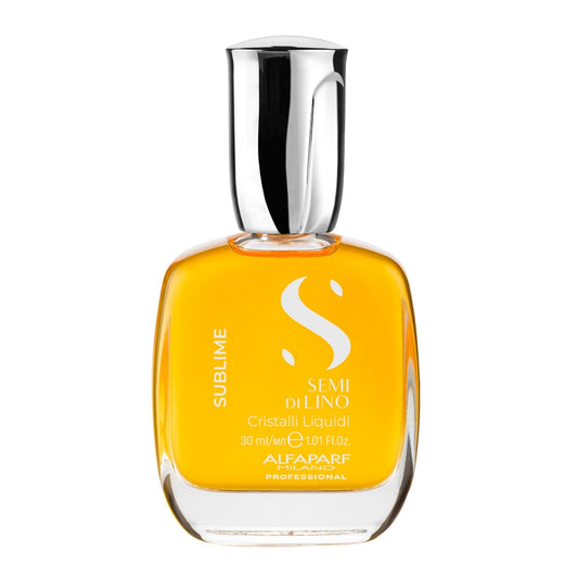 ALFAPARF MILANO Semi di Lino Cristalli Liquidi Hair Oil with Heat Protection - Superior Smoothing and Finishing Hair Serum - Anti Frizz - Brilliant Shine - Vitamin E for Frizzy Hair