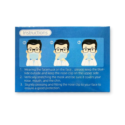 Jointown Disposable Face Mask - 3 Ply Filter Protection Face Masks, 50 Pack Blue