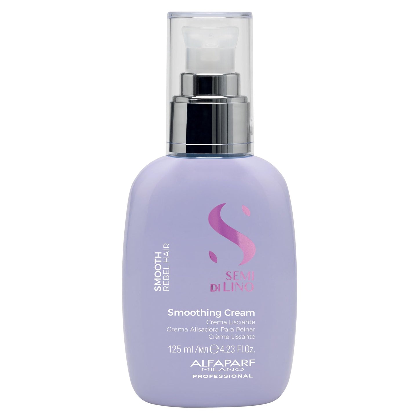 Alfaparf Milano Semi di Lino Smoothing Cream - Frizz Control - Protects from Heat and Humidity - Straightens, Smooths, and Hydrates (4.23 fl. oz.)
