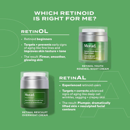 Murad Retinal ReSculpt Overnight Cream – Anti-Aging Face & Neck Cream with Encapsulated Retinal & NAD+ – Firms, Lifts & Hydrates Skin – 1.7 Fl Oz