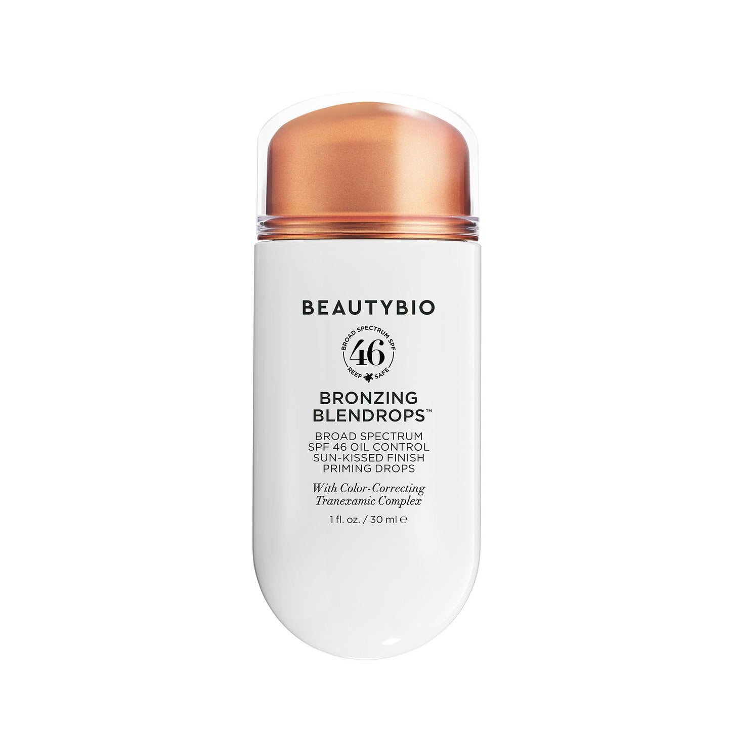 BeautyBio BLENDROPS. Broad Spectrum SPF 46 Oil-Control Priming Drops With Color-Correcting Tranexamic Complex