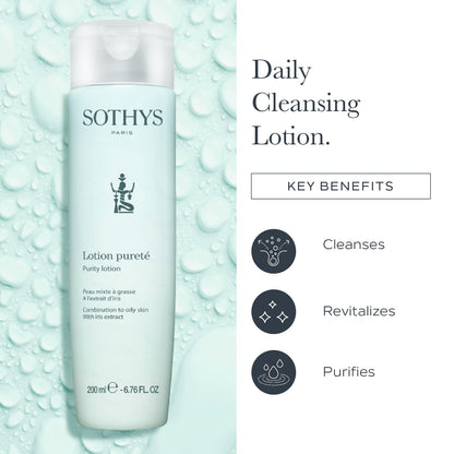 SOTHYS Purity Lotion | Bi-Phased Oil Lotion Cleanser, Acne Reducing Moisturizer |Toner for Combination to Oily Skin