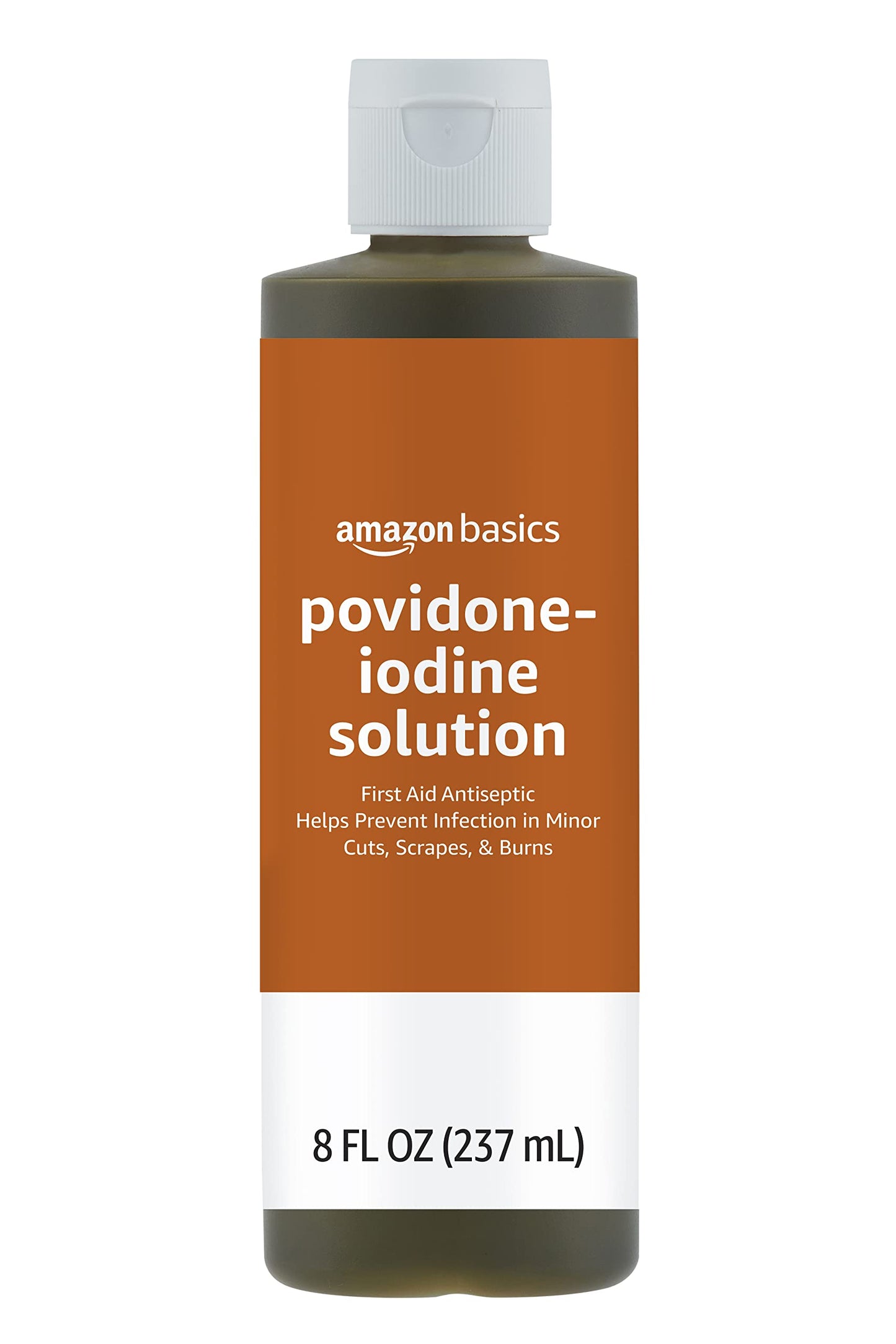 Amazon Basics First Aid Antiseptic, 10% Povidone Iodine Solution, 8 Fl Oz, Pack of 4