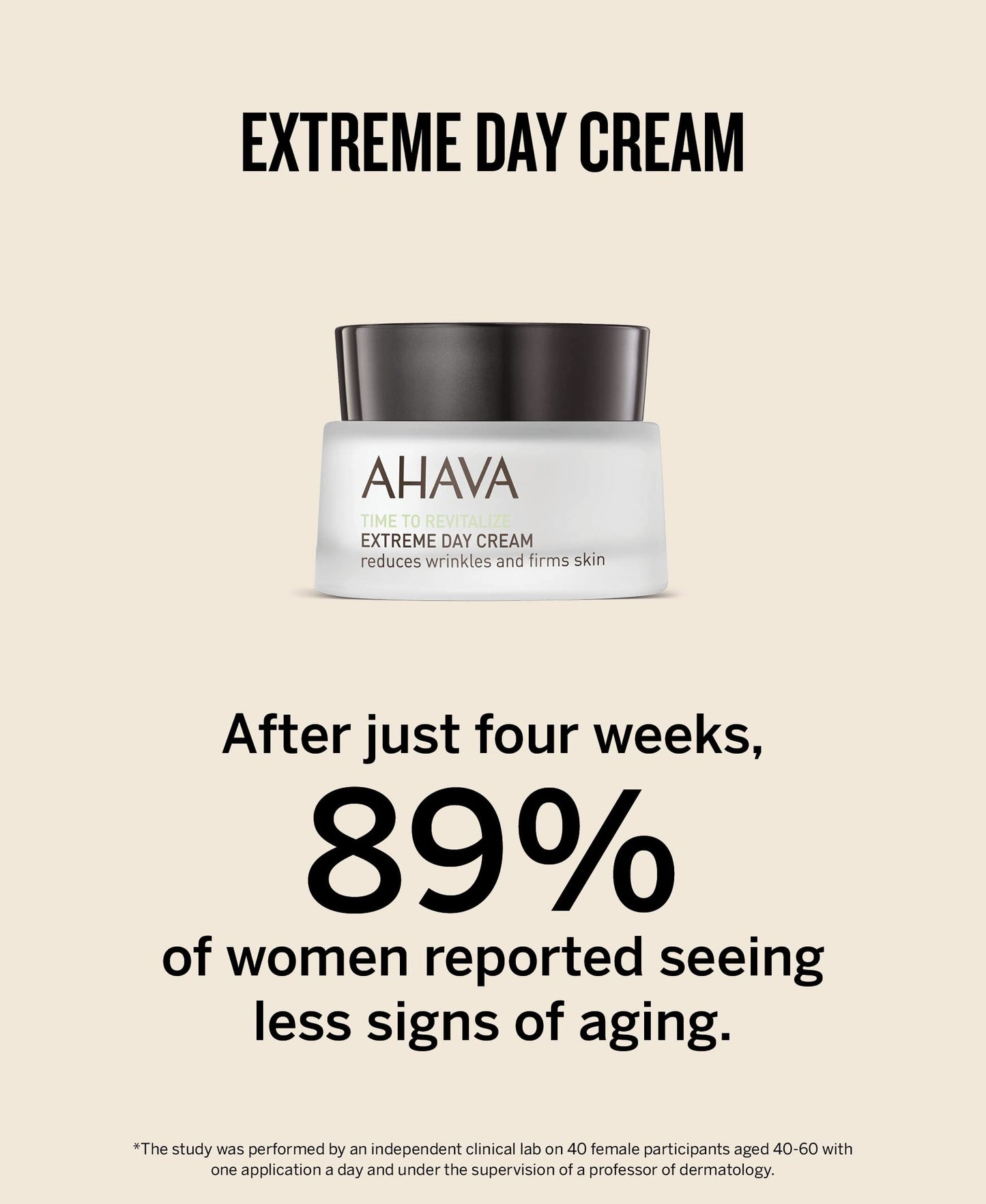 AHAVA Extreme Day Cream - Silky Soft, Reduces Wrinkles, Firms & Strengthens Skin, Enriched with Patented Extreme Complex, Exclusive Dead Sea Osmoter, Peptides, Hyaluronic Acid & Resveratrol 1.7 Fl.Oz