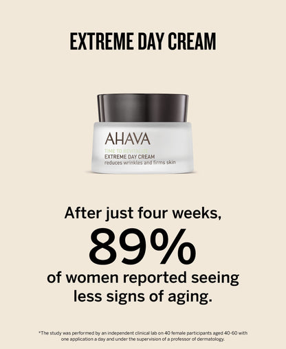 AHAVA Extreme Day Cream - Silky Soft, Reduces Wrinkles, Firms & Strengthens Skin, Enriched with Patented Extreme Complex, Exclusive Dead Sea Osmoter, Peptides, Hyaluronic Acid & Resveratrol 1.7 Fl.Oz