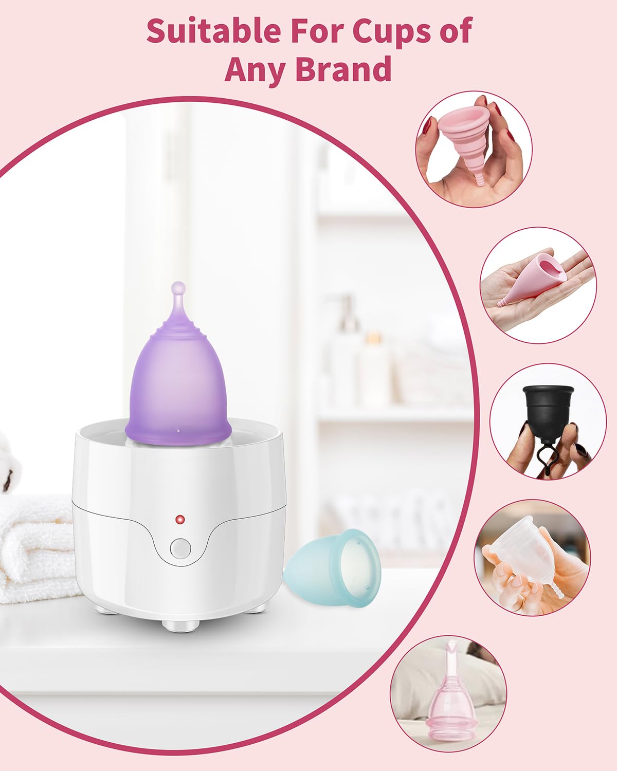 Reusable Menstrual Cup (Small & Large Size) Set of 2, Soft Silicone, Low or High Cervix, Safe Period Cup, Heavy & Light Flow, Feminine Hygiene, Tampons, Pads & Disc Alternative