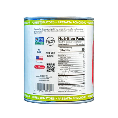 SMT San Merican Tomato, Canned Puree Tomatoes, 28 oz Pack of Three