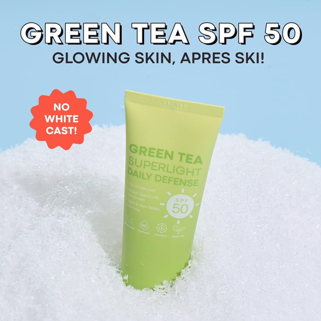 TONYMOLY Green Tea Korean Sunscreen SPF 50 – Non-Greasy Broad Spectrum Face Sunscreen with Niacinamide, Panthenol & Hyaluronic Acid, Travel Size 50ml