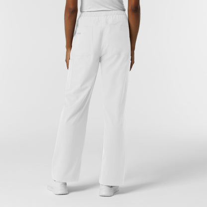 Wink NURTUR Scrubs for Women, Straight Leg Cargo Scrub Pant - White, L
